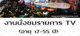 งานนั่งชมรายการ TV  (เรท : 300 บาท + ข้าว 3 มื้อ)