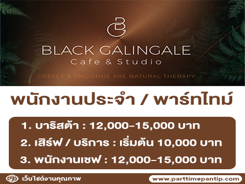งาน Part Time – Full Time ร้าน Black Galingale Cafe & Studio งาน Part Time – Full Time ร้าน Black Galingale Cafe & Studio