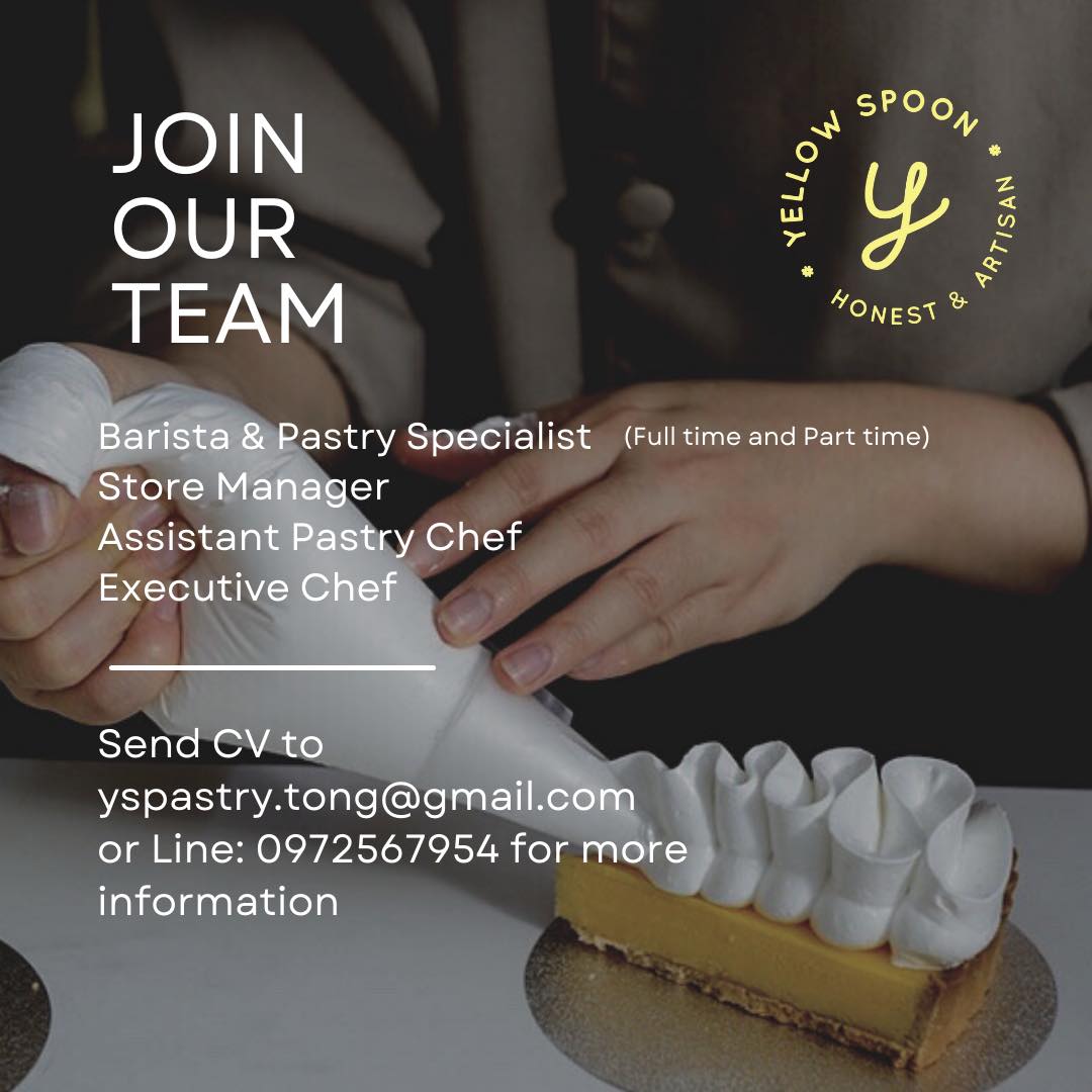 รับสมัครพนักงานร้านเค้ก Yellow Spoon Pastry