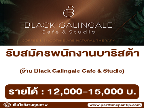 รับสมัครพนักงานร้าน Black Galingale Cafe & Studio
