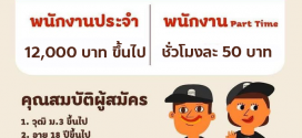 รับสมัครพนักงานร้าน Burger King (Part Time – Full Time)