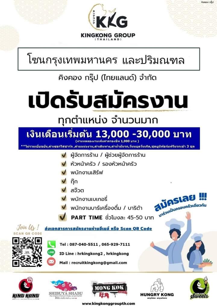 รับสมัครพนักงานร้าน หลายอัตรา