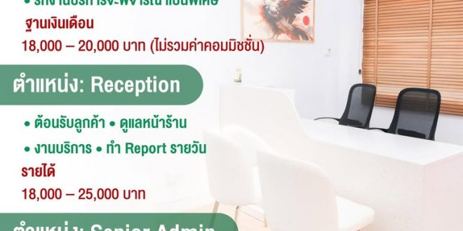 รับสมัครพนักงานชิงหลงคลินิก