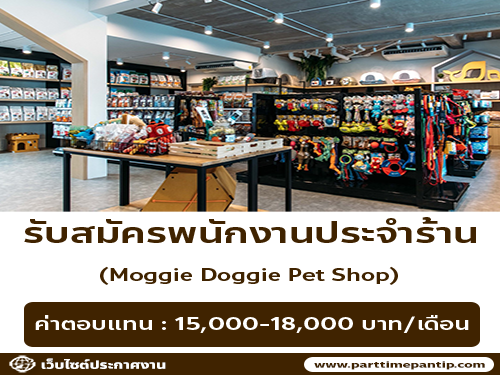 รับสมัครพนักงานร้านเพ็ตชอป Moggie Doggie