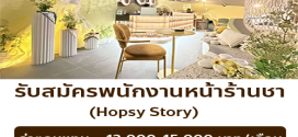 รับสมัครพนักงานหน้าร้านชา Hopsy Story (ประจำ / พาร์ทไทม์)