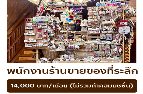 รับสมัครพนักงานร้านขายของที่ระลึก (Owlzaa)