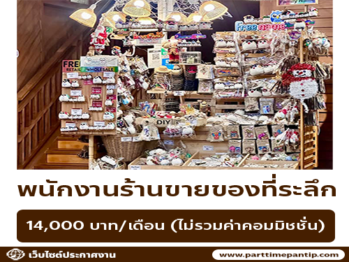 รับสมัครพนักงานร้านขายของที่ระลึก (Owlzaa)