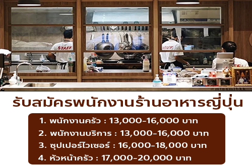 รับสมัครพนักงานร้านอาหารญี่ปุ่น Minami
