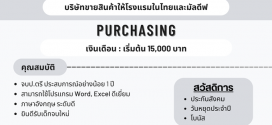 รับสมัครเจ้าหน้าที่จัดซื้อ 2 อัตรา (บริษัท นิวแอทลาสเทรดดิ้ง จำกัด)