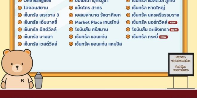 พนักงานชงชา Part Time – Full Time ประจำร้าน KOI The
