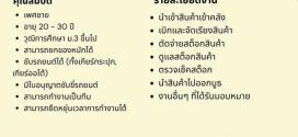รับสมัครพนักงานคลังสินค้า บริษัท ไฟฟ์ สไมล์ (เอเชีย) จำกัด